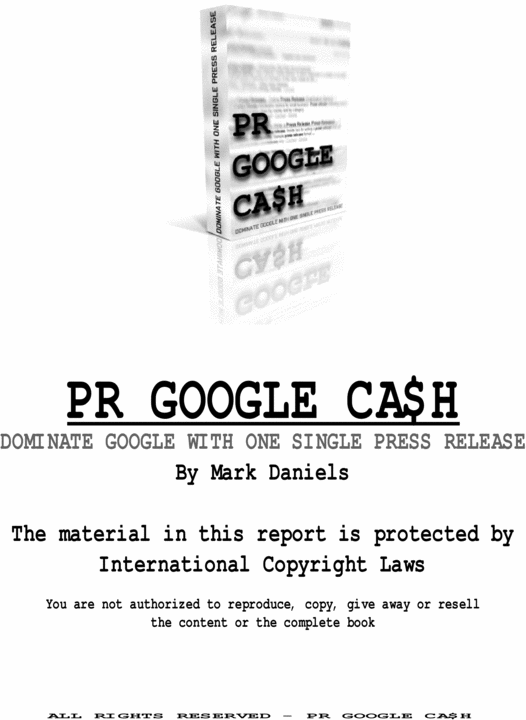 Product picture Google ranking how to DOMINATE with 1 single press release!